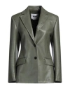 Msgm Woman Blazer Military Green Size 8 Polyester, Elastane In Green