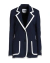 Msgm Woman Blazer Navy Size 6 Viscose, Polyamide, Elastane In Navy