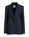 Msgm Woman Blazer Navy Size 8 Virgin Wool, Elastane