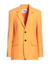 Msgm Woman Blazer Orange Size 10 Virgin Wool, Elastane In Orange