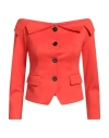 MSGM MSGM WOMAN BLAZER ORANGE SIZE 8 POLYAMIDE, ELASTANE