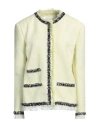 Msgm Woman Blazer Pastel Yellow Size 8 Cotton, Polyester, Acrylic, Metallic Fiber, Polyamide