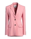 Msgm Woman Blazer Pink Size 10 Viscose, Polyester, Elastane In Pink