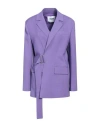 Msgm Woman Blazer Purple Size 8 Viscose, Virgin Wool, Elastane In Purple