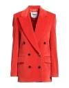 Msgm Woman Blazer Red Size 2 Cotton