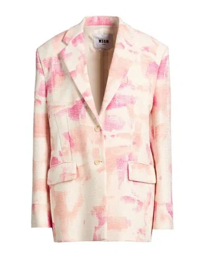 Msgm Woman Blazer Red Size 4 Cotton, Polyester, Viscose