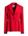 Msgm Woman Blazer Red Size 4 Polyester, Viscose, Elastane