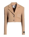 Msgm Woman Blazer Sand Size 6 Virgin Wool, Polyamide In Beige