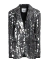 Msgm Woman Blazer Silver Size 4 Polyester In Silver