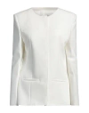 Msgm Woman Blazer White Size 8 Polyester, Viscose, Elastane