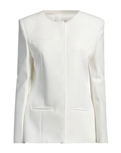 Msgm Woman Blazer White Size 8 Polyester, Viscose, Elastane