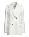 Msgm Woman Blazer White Size 4 Polyester, Viscose, Elastane
