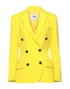 Msgm Woman Blazer Yellow Size 10 Polyester, Virgin Wool