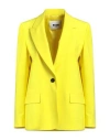 Msgm Woman Blazer Yellow Size 10 Virgin Wool, Elastane