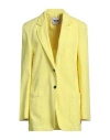 Msgm Woman Blazer Yellow Size 2 Cotton