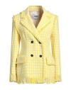 Msgm Woman Blazer Yellow Size 2 Cotton, Synthetic Fibers, Viscose, Lyocell