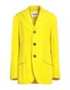 Msgm Woman Blazer Yellow Size 8 Polyester In Yellow