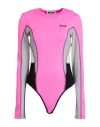 Msgm Woman Bodysuit Fuchsia Size Xl Polyamide, Elastane In Pink