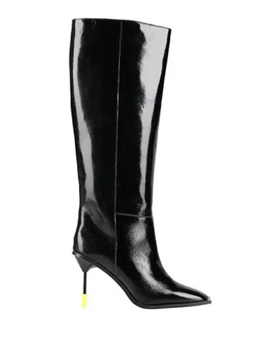 Msgm Woman Boot Black Size 10 Leather