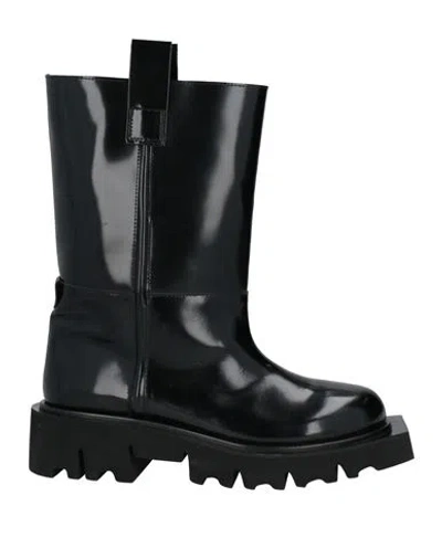 Msgm Woman Boot Black Size 11 Leather