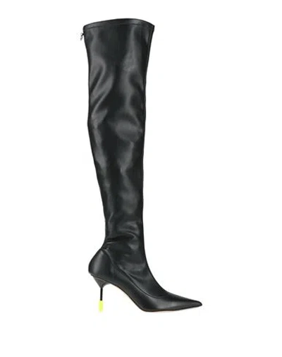 Msgm Woman Boot Black Size 7 Leather