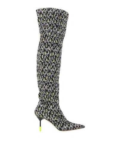 Msgm Woman Boot Black Size 7 Textile Fibers