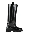 Msgm Woman Boot Black Size 8 Leather In Black
