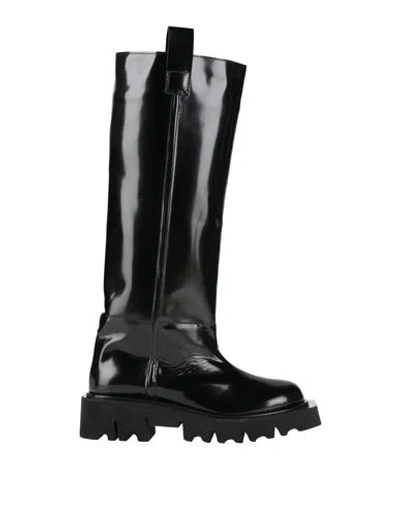 Msgm Woman Boot Black Size 8 Leather