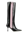 Msgm Woman Boot Black Size 8 Leather In Black