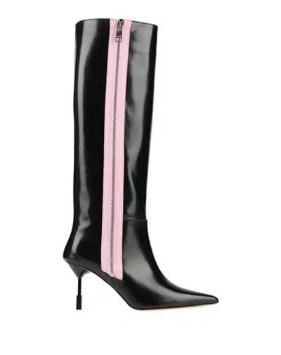 Msgm Woman Boot Black Size 8 Leather