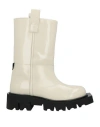 Msgm Woman Boot Ivory Size 9 Leather In White