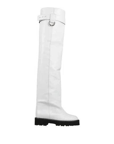 Msgm Woman Boot White Size 8 Soft Leather