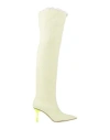 Msgm Woman Boot Yellow Size 7 Textile Fibers, Soft Leather In Yellow