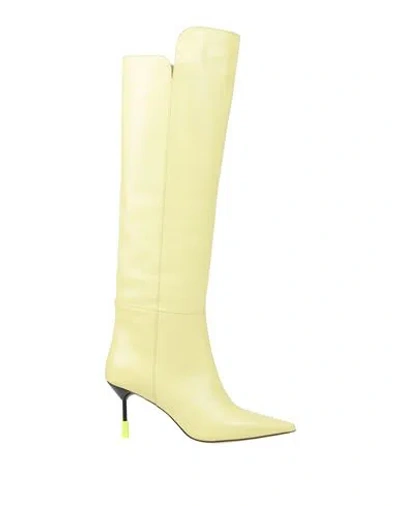Msgm Woman Boot Yellow Size 8 Leather