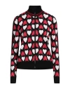 Msgm Woman Cardigan Black Size L Viscose, Polyester In Multi