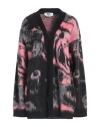 Msgm Woman Cardigan Fuchsia Size M Acrylic, Polyamide, Mohair Wool In Pink