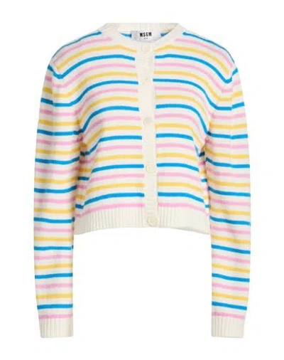 Msgm Woman Cardigan Ivory Size S Wool, Cashmere In Multi