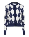 Msgm Woman Cardigan Navy Blue Size L Virgin Wool