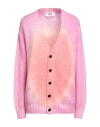 Msgm Woman Cardigan Pink Size L Acrylic, Polyamide, Mohair Wool In Pink
