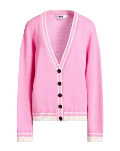 Msgm Woman Cardigan Pink Size M Wool, Cashmere