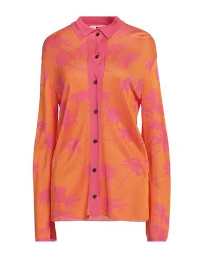 Msgm Woman Cardigan Pink Size S Viscose In Orange