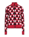 Msgm Woman Cardigan Red Size M Viscose, Polyester In Red