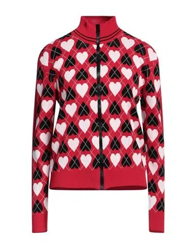 Msgm Woman Cardigan Red Size M Viscose, Polyester
