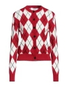 Msgm Argyle Intarsia-knit Virgin Wool Jumper In Red
