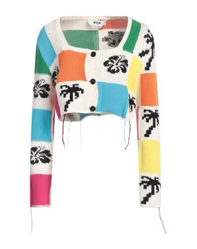 Msgm Woman Cardigan White Size M Cotton