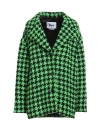Msgm Houndstooth-check Jacket In Black