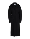 Msgm Woman Coat Black Size 6 Wool, Polyamide