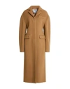 Msgm Woman Coat Camel Size 2 Wool, Polyamide In Brown