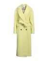 Msgm Woman Coat Lime Green Size 6 Virgin Wool, Polyamide In Green