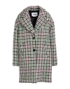 Msgm Houndstooth-pattern Single-breasted Coat In Black